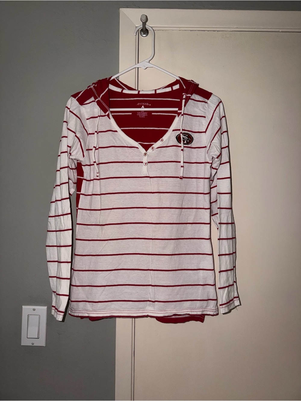 Red and White Striped San Francisco 49er Top